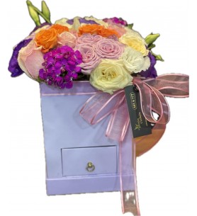 spring flowers in box